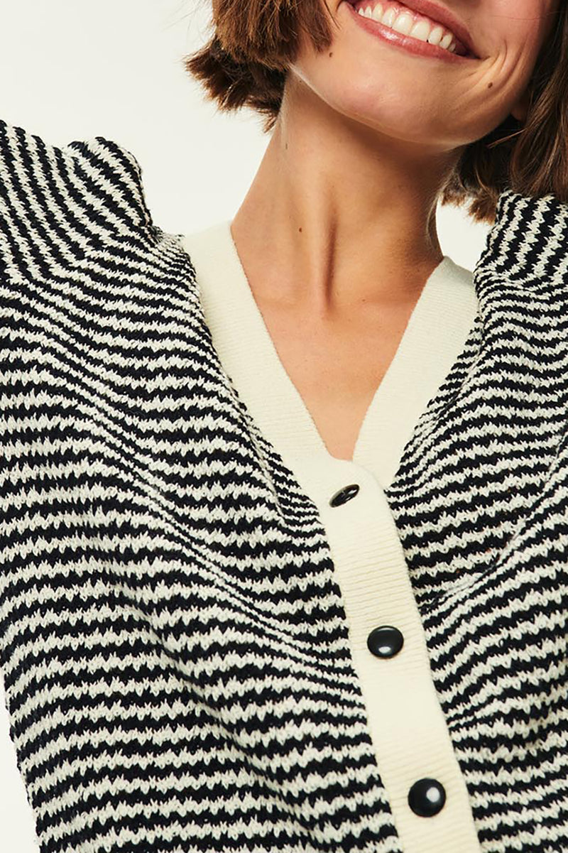 Azelie Creme/Noir Cardigan