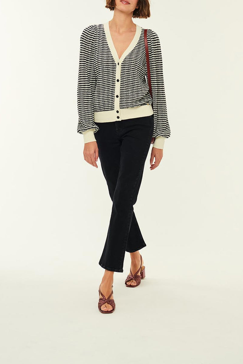 Azelie Creme/Noir Cardigan