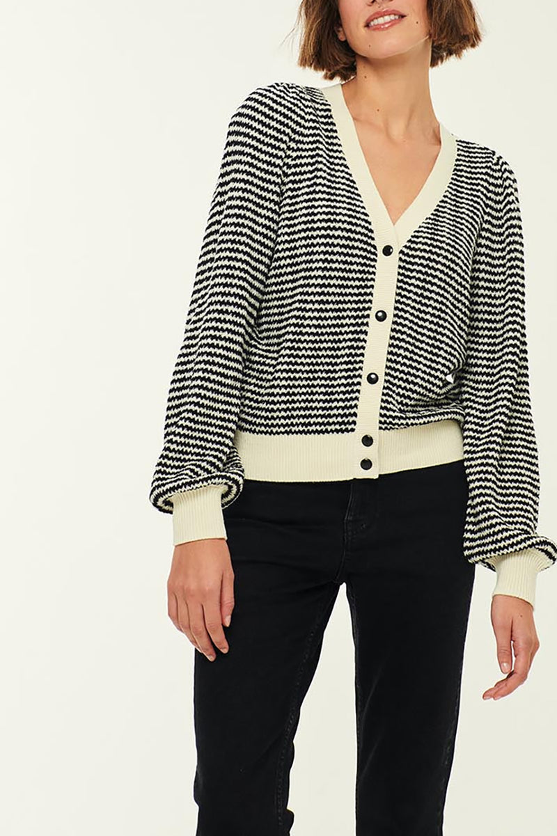 Azelie Creme/Noir Cardigan