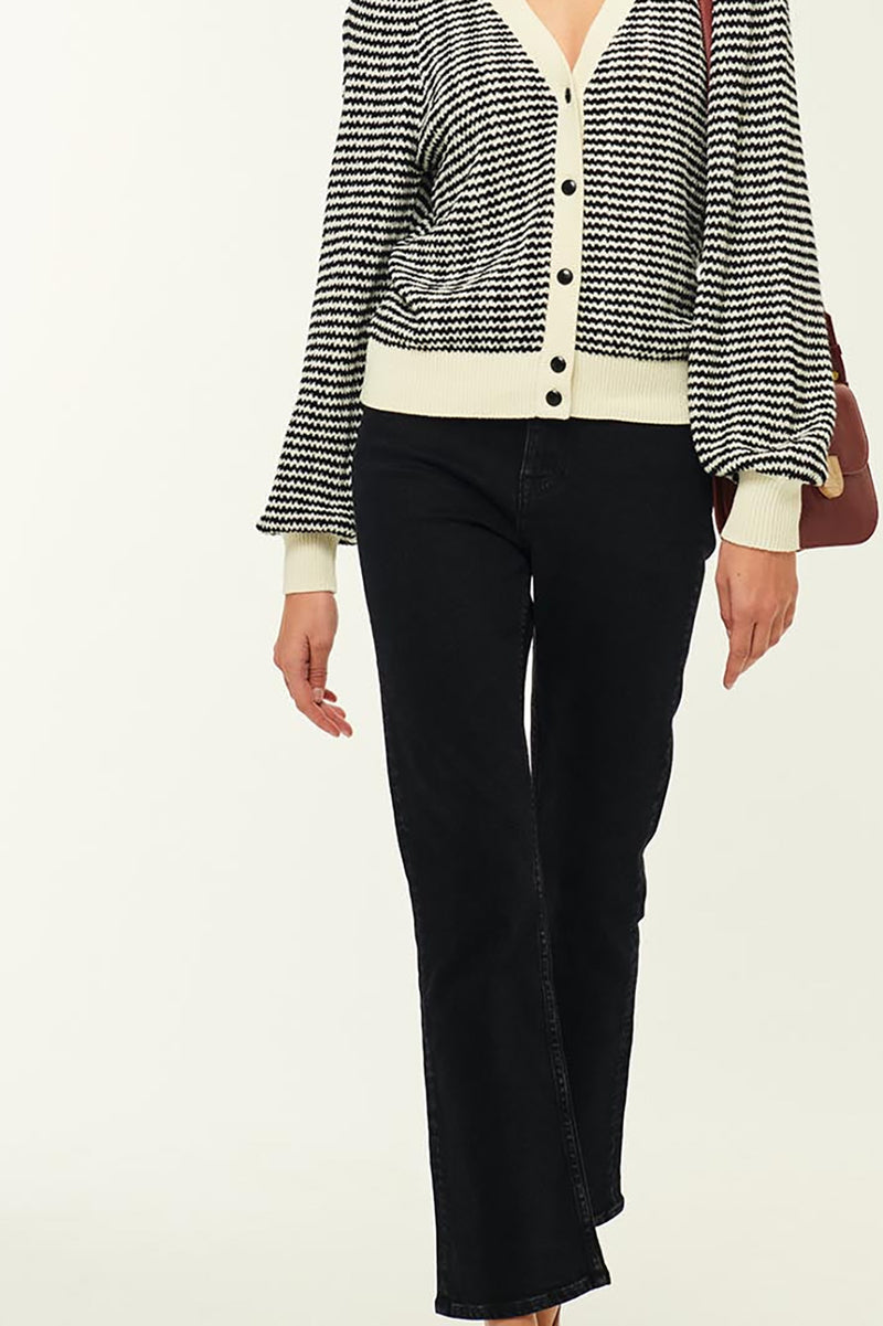 Azelie Creme/Noir Cardigan