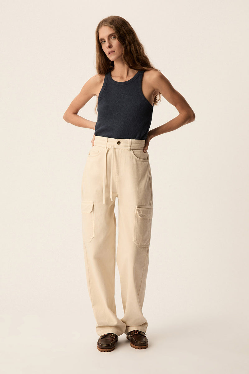 Pantalon en jean  Queo Creme