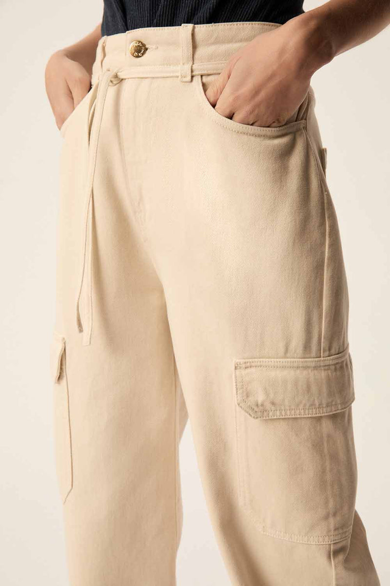 Pantalon en jean  Queo Creme