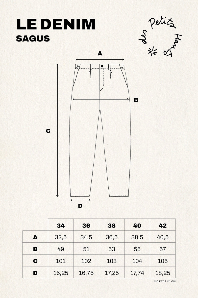 Pantalon en jean Sagus Graou