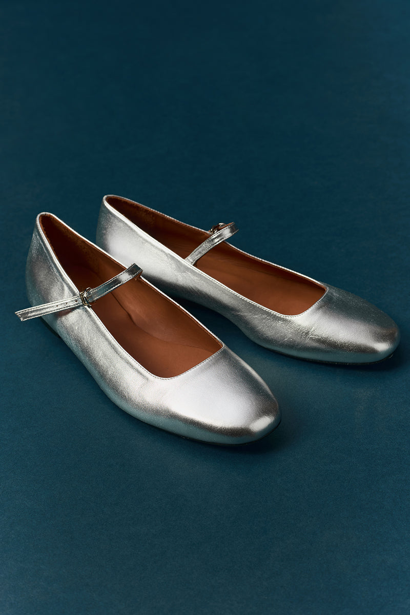 Ballerines en cuir Lilio Argent