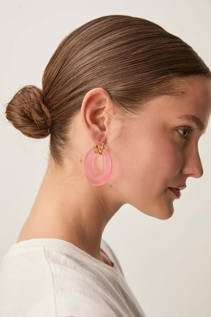 Boucles D'Oreilles Nadi Rose Fluo