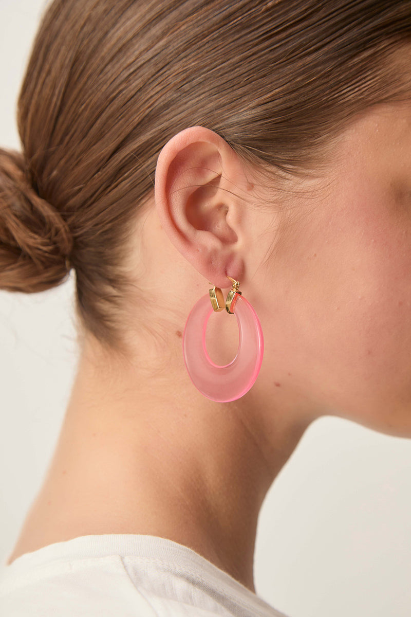 Boucles D'Oreilles Nadi Rose Fluo