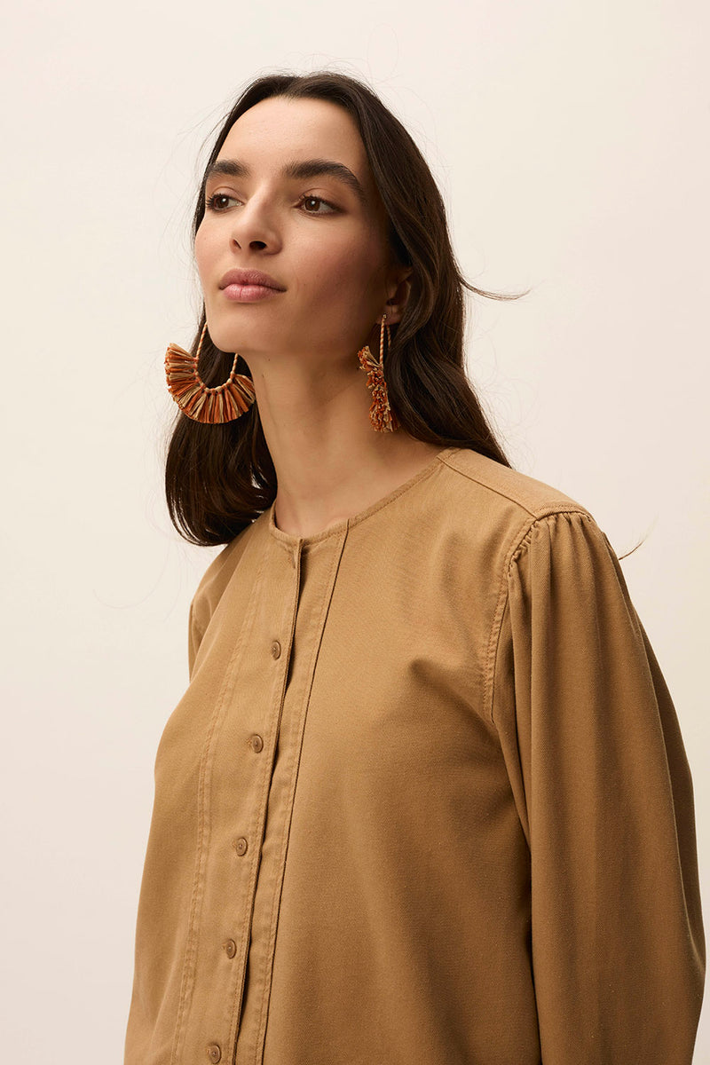 Boucles D'Oreilles Nanami Papaye/Naturel
