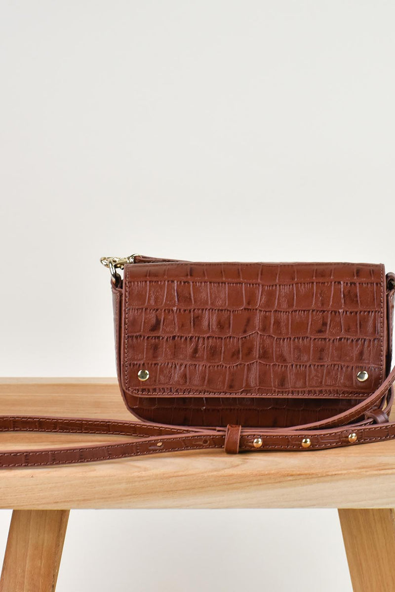 Sac Vera Croco Cognac