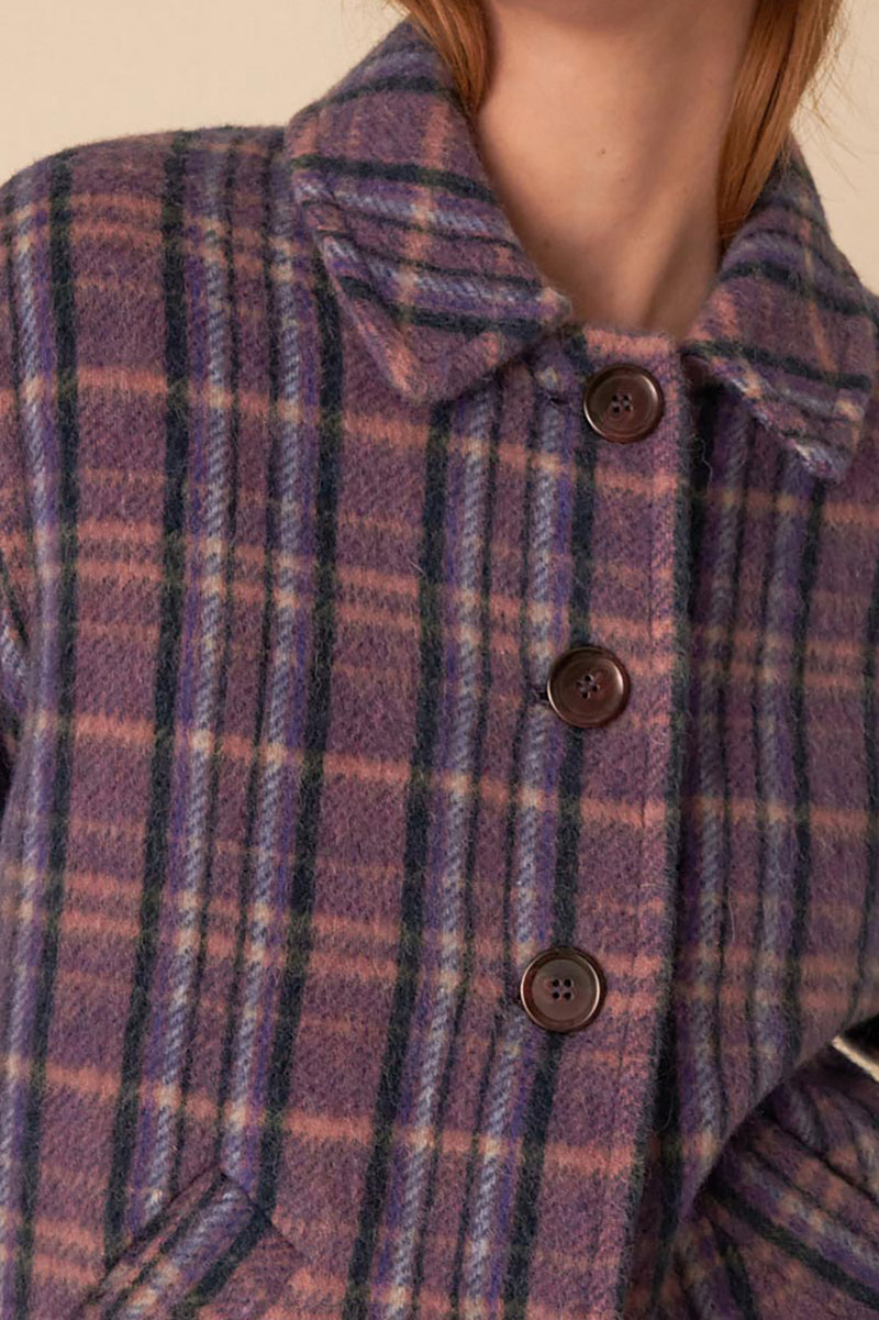 daisy checked neoma coat