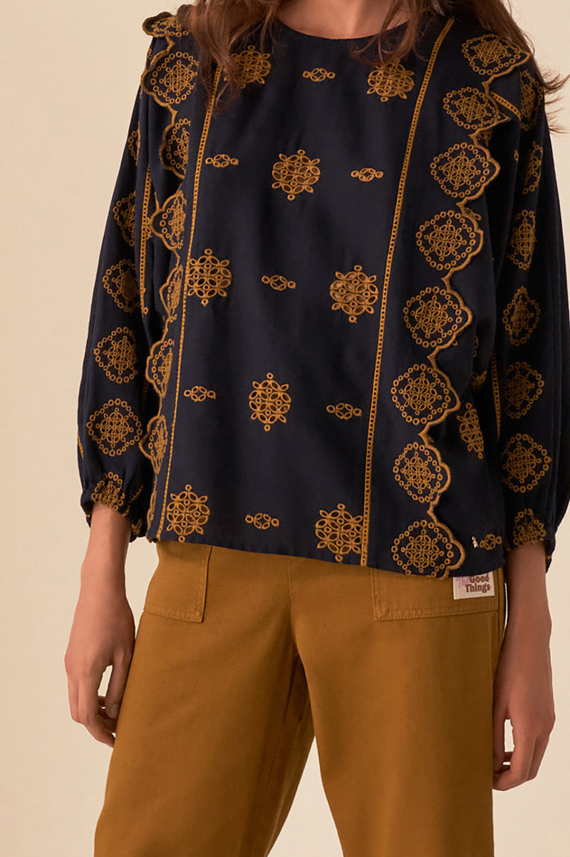 navy scarlie blouse