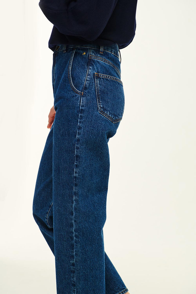 stonewashed blue denim loumi jeans