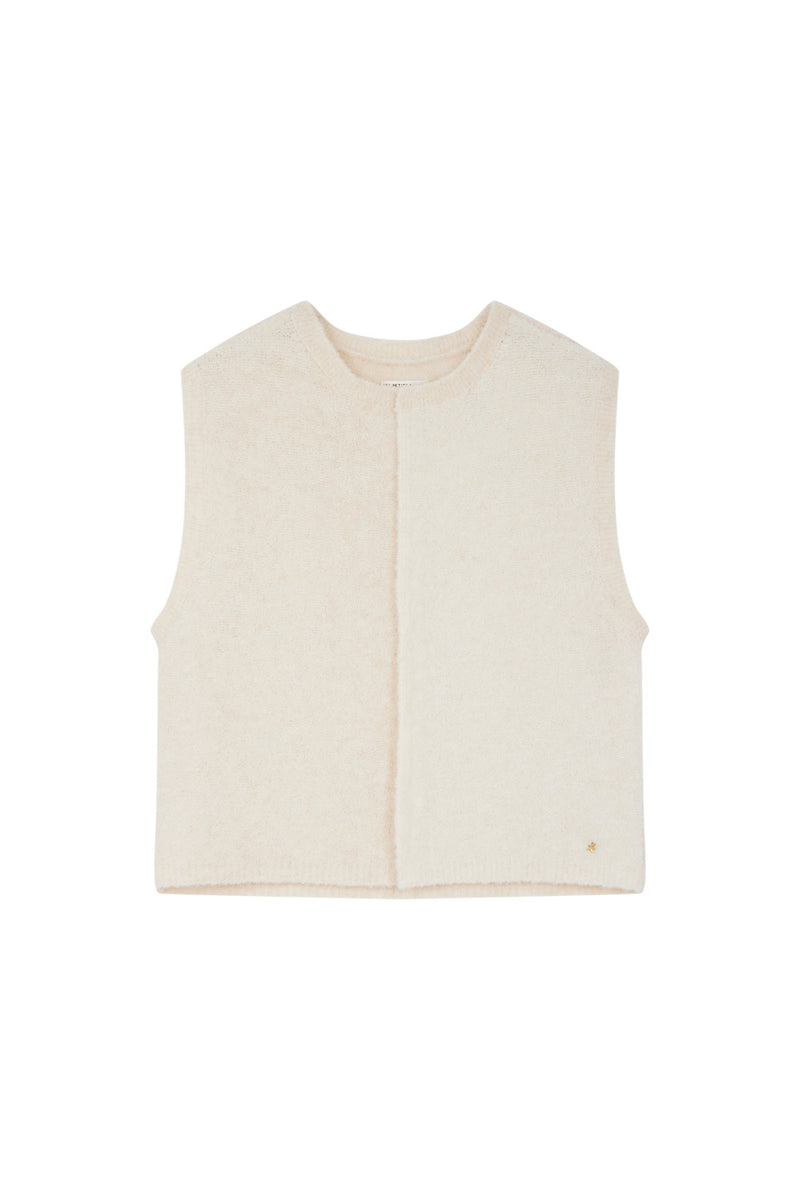 Sleeveless cardigan Achille Ecru