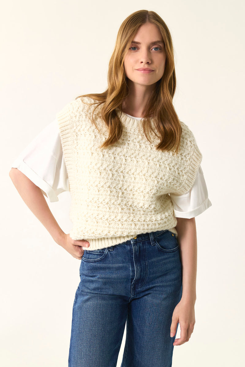 Pull sans manches Astrid Creme