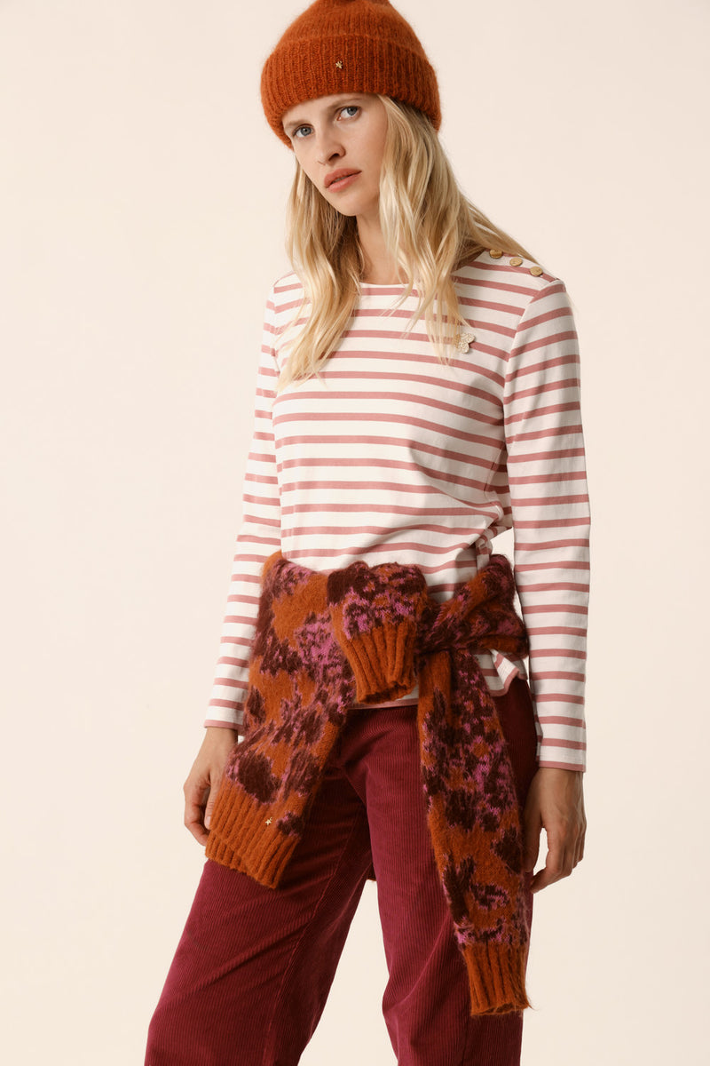 Striped jumper Filipette Ecru/Compote