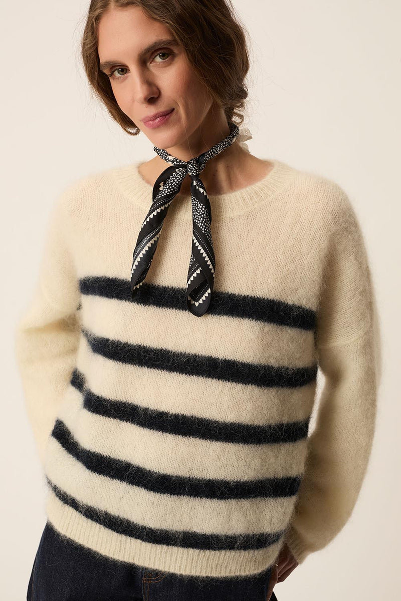 Pull Aleo Creme/Marine - 25 ans