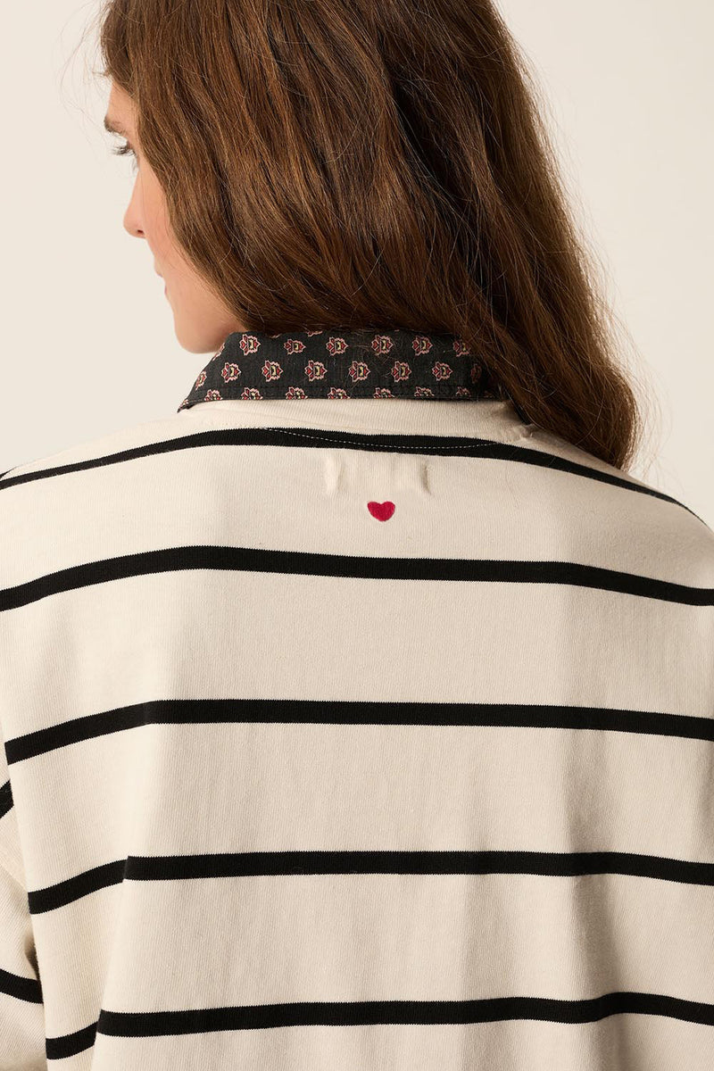 Tee-shirt Felizou Creme/Noir