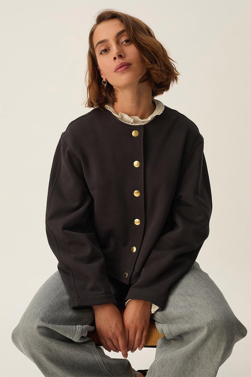 Veste maille Joanne Ardoise