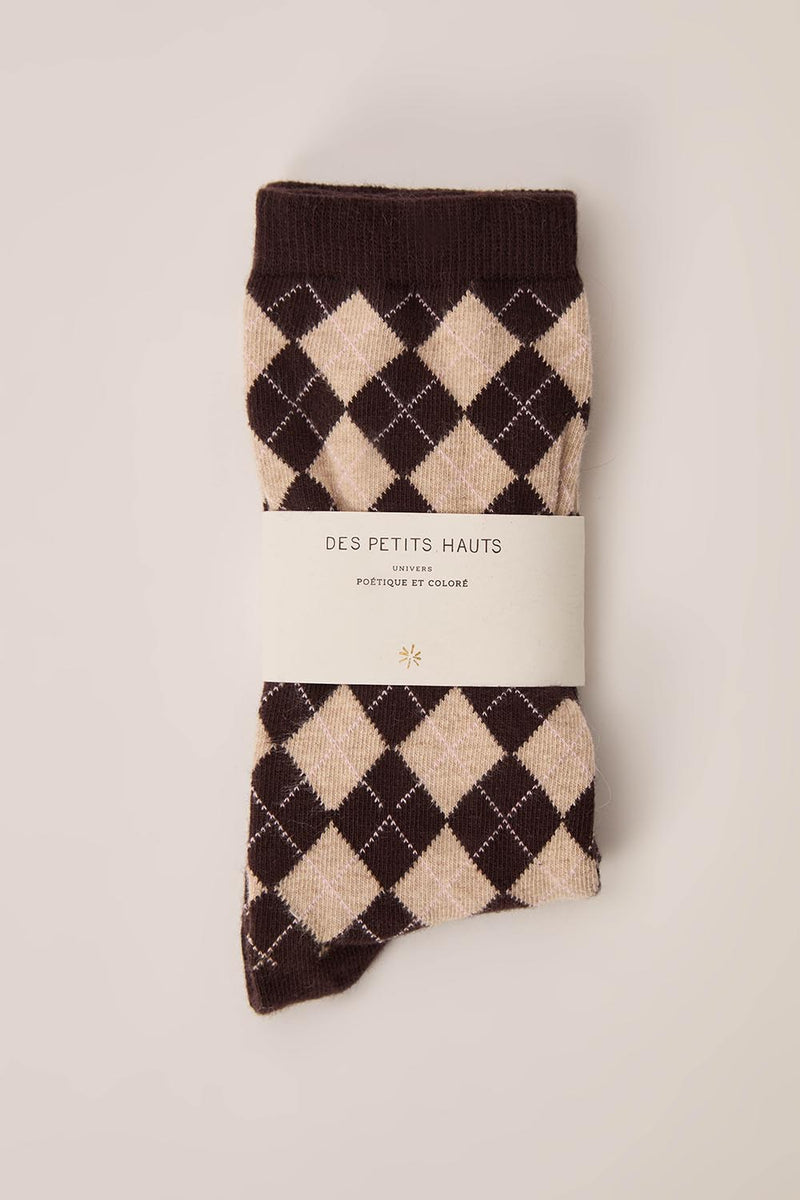 Chaussettes Philomene Loup/Coffee