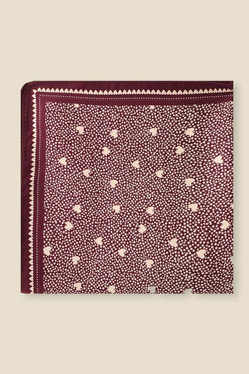 Carré de soie Nybiche Coeur Berry