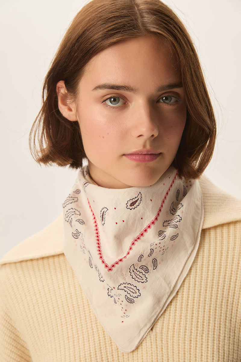 Foulard Nypette Paisley Sable