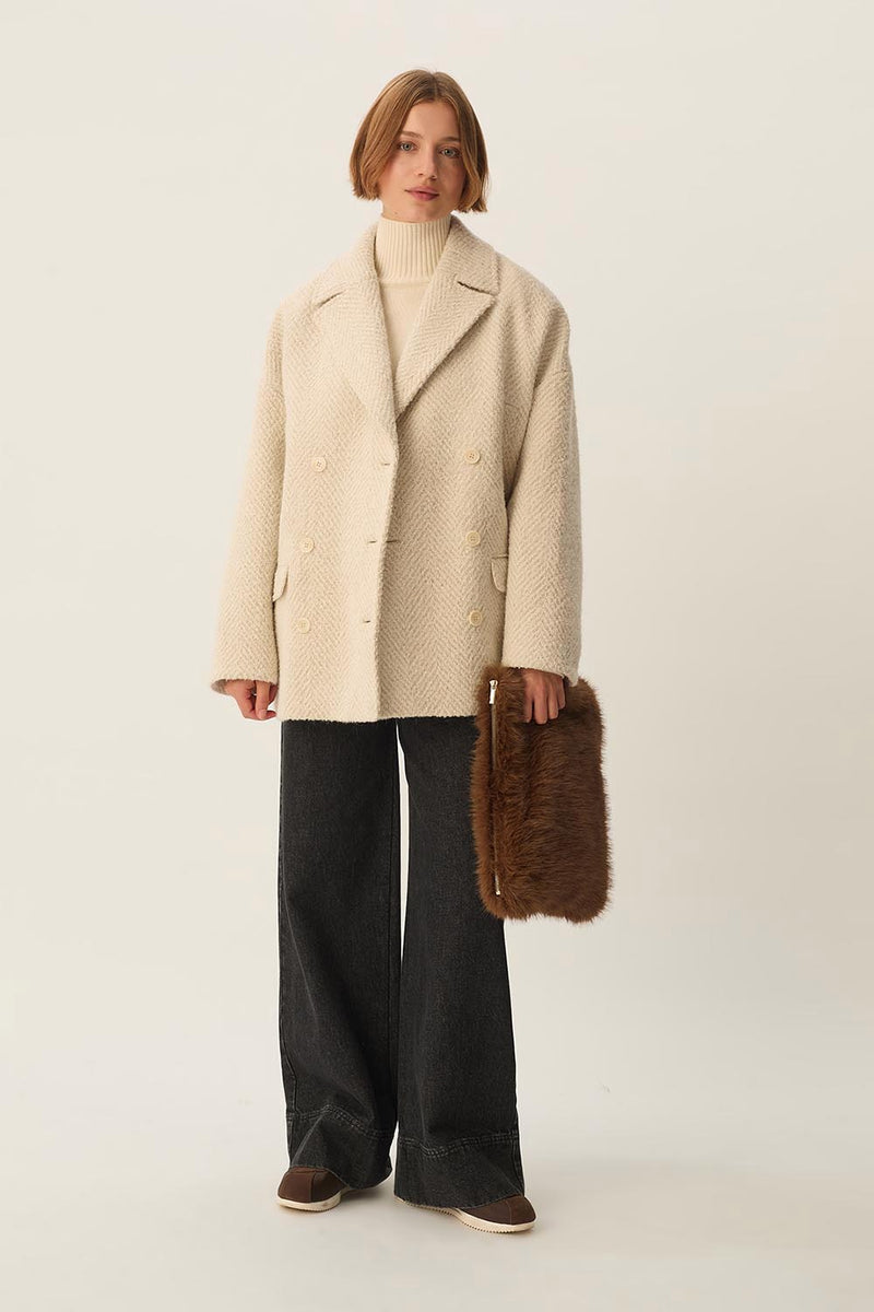 Pochette fourrure Wiba Moka